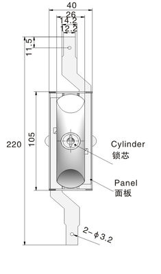 Chrome Surface Rod Control Lock 3 Point Professional Industrial Connecting