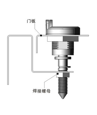 Chrome Plated Quarter Turn Lock Zinc Alloy Cylinder Cam Lock